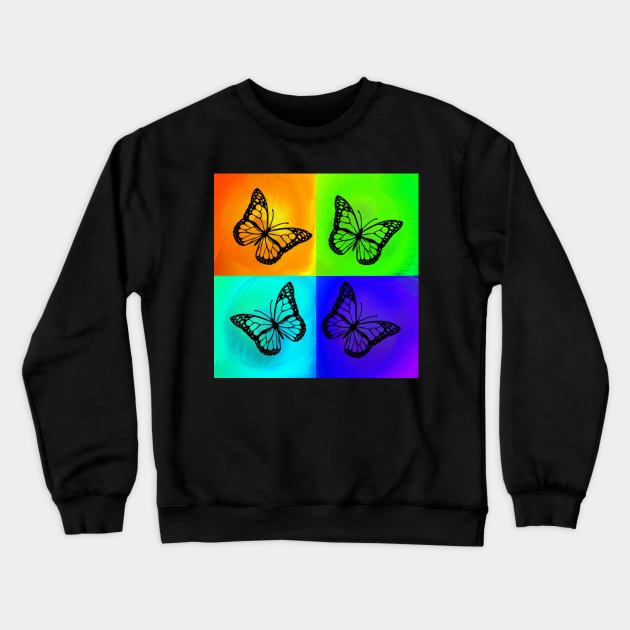 Pop Art Butterfly Inspiration, Colorful Happy Inspirational Design Home Decor, Apparel & Gifts Crewneck Sweatshirt by tamdevo1